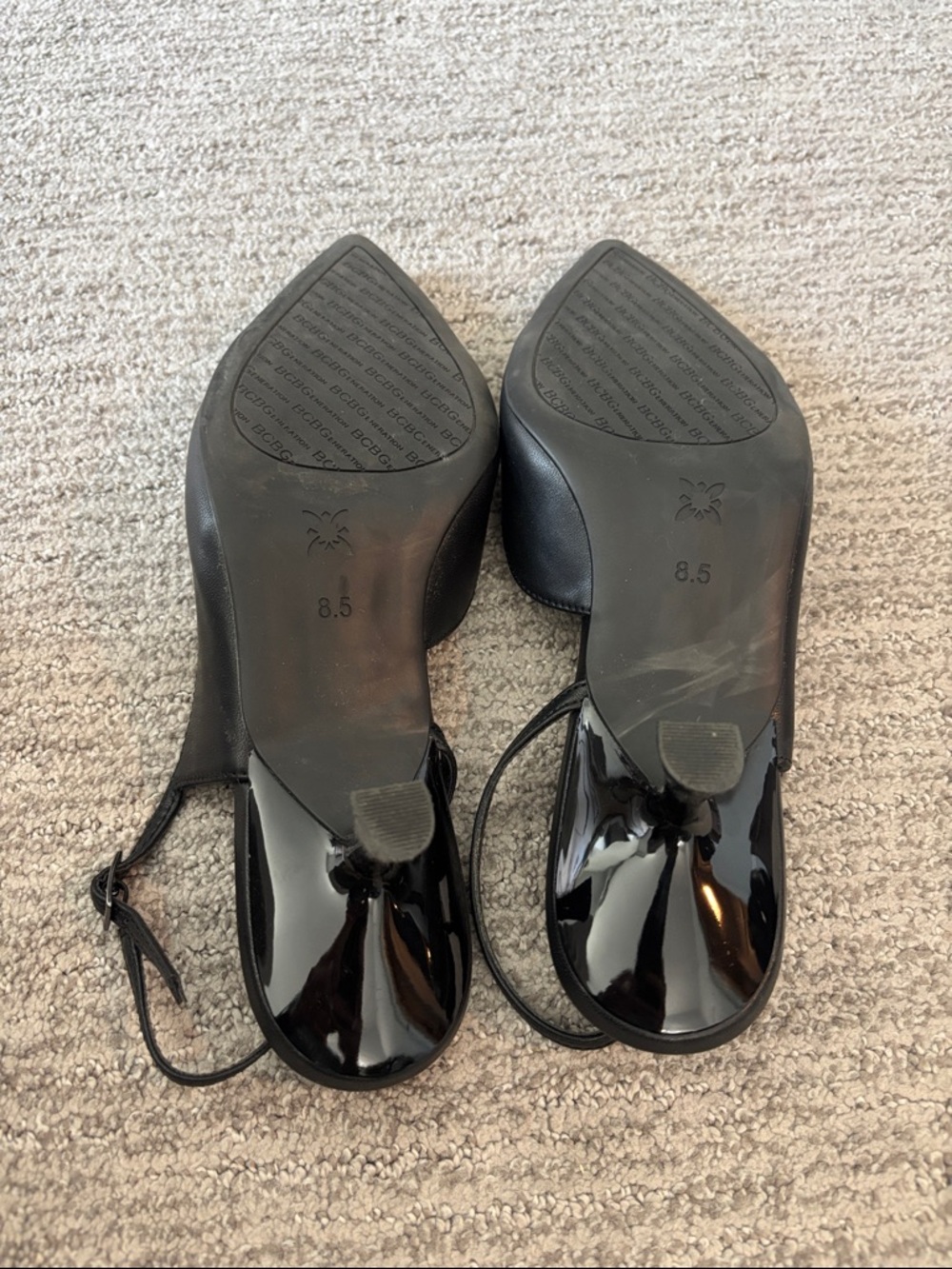 BCBGeneration Black Pointed Slingback Kitten Heels with back strap 8.5 - Picture 4 of 5